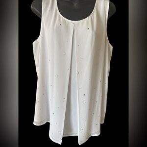 juicy couture size large Elegant White crystal stone Sleeveless Top tunic top